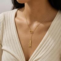Custom Heart & Name Lariat Necklace