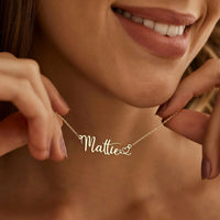 Personalised Name Necklace with Heart