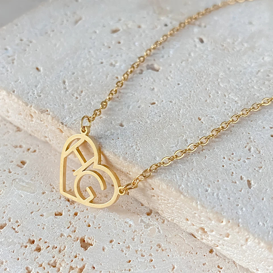 Heart Initial Necklace