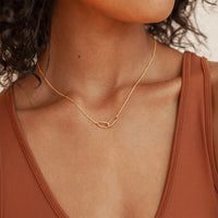 Double Paperclip Pendant Necklace