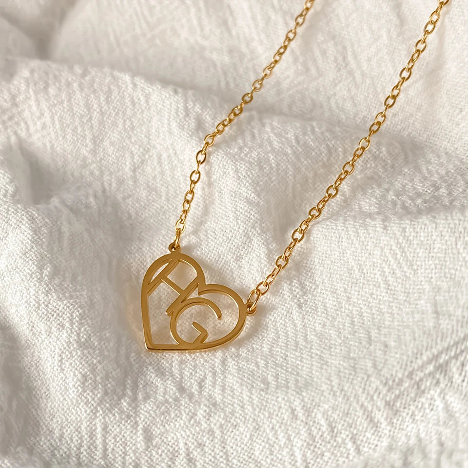 Heart Initial Necklace