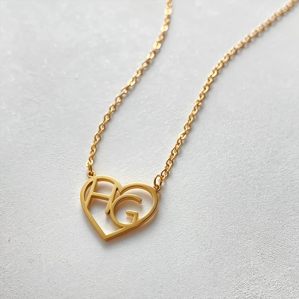 Heart Initial Necklace