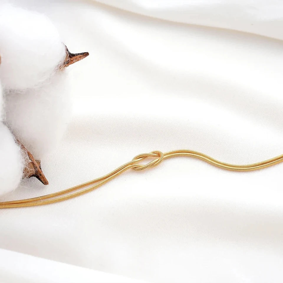 Knotted Round Snake Chain Bracelet