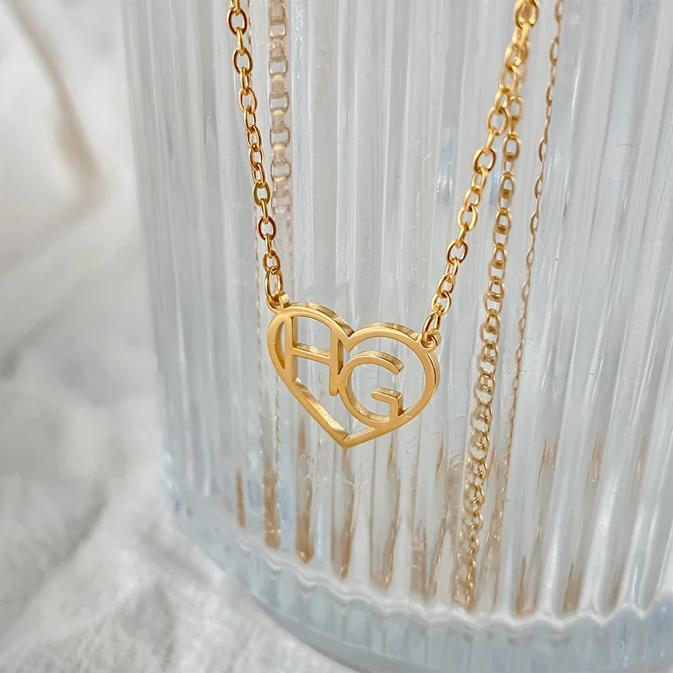 Heart Initial Necklace