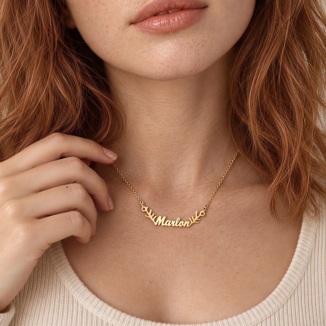 Antler Name Necklace