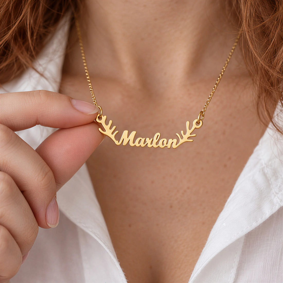 Antler Name Necklace