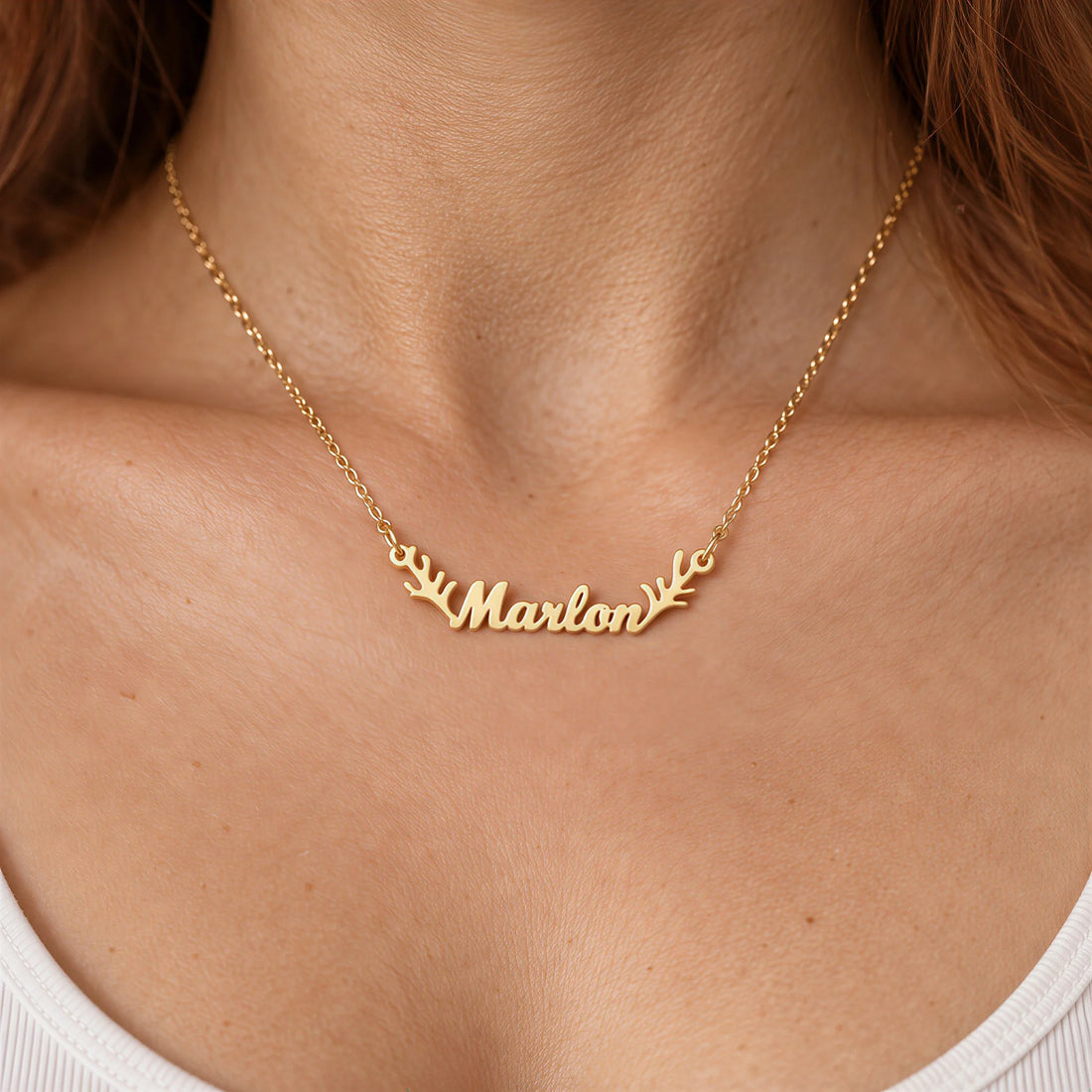 Antler Name Necklace