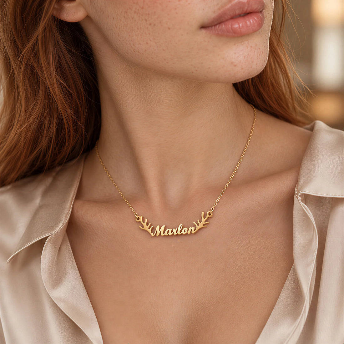 Antler Name Necklace