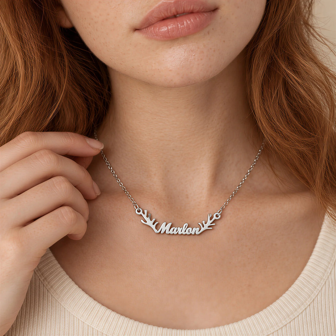 Antler Name Necklace