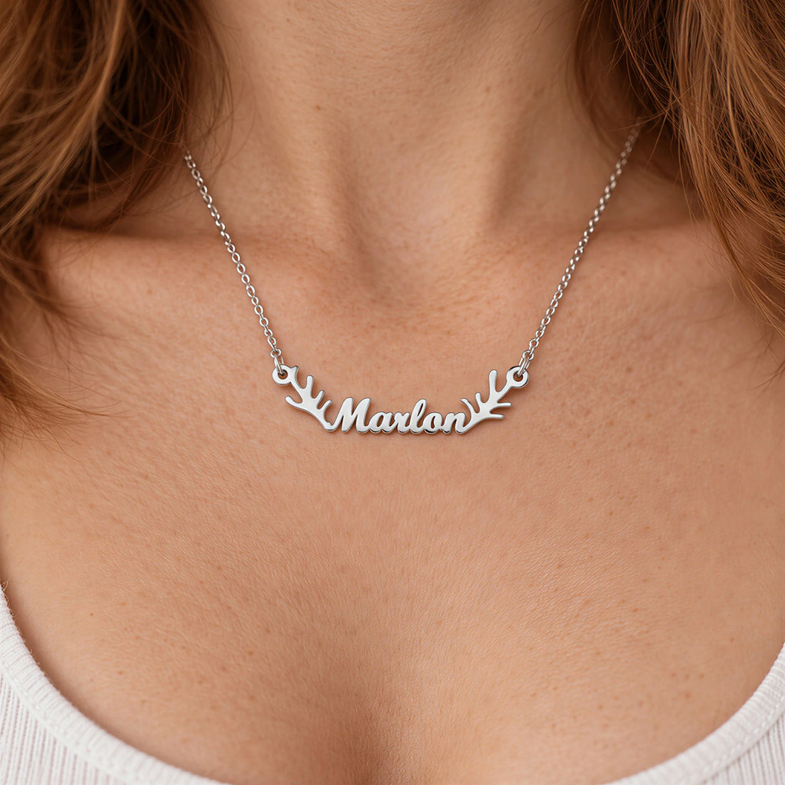 Antler Name Necklace