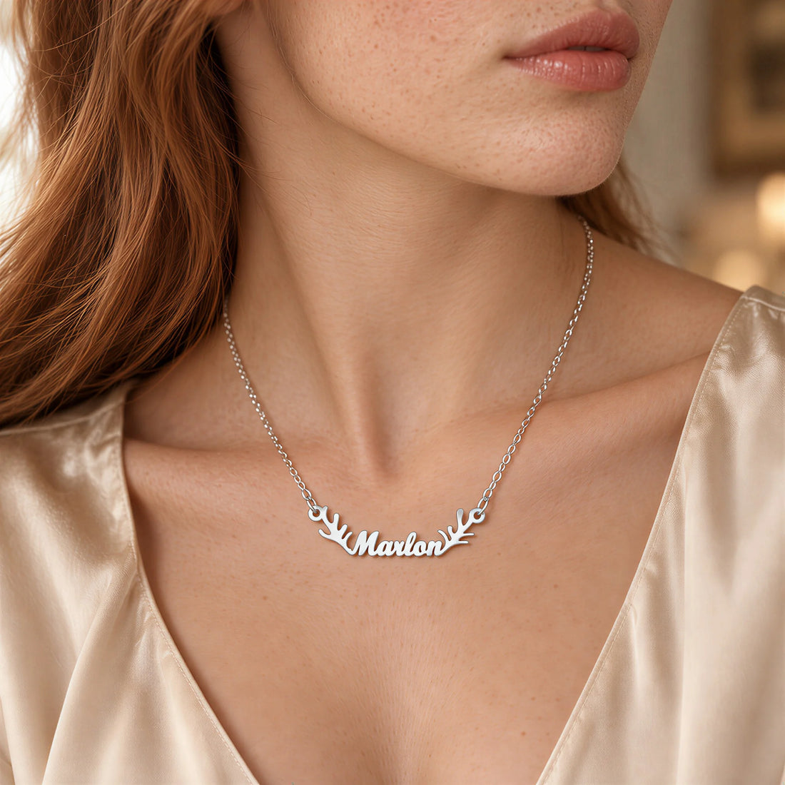 Antler Name Necklace