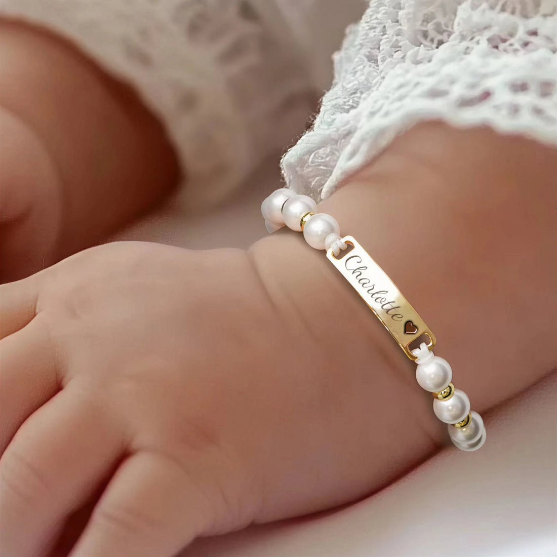 Baby Pearl Name Bracelet