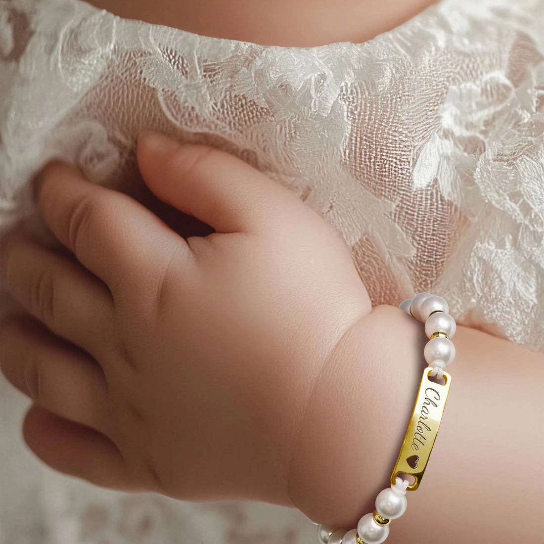 Baby Pearl Name Bracelet