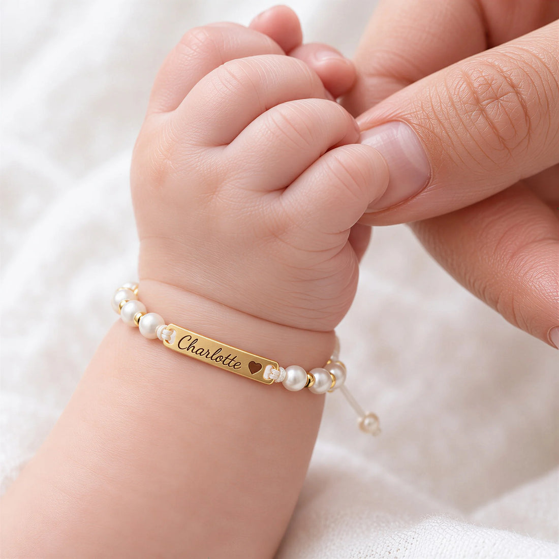 Baby Pearl Name Bracelet