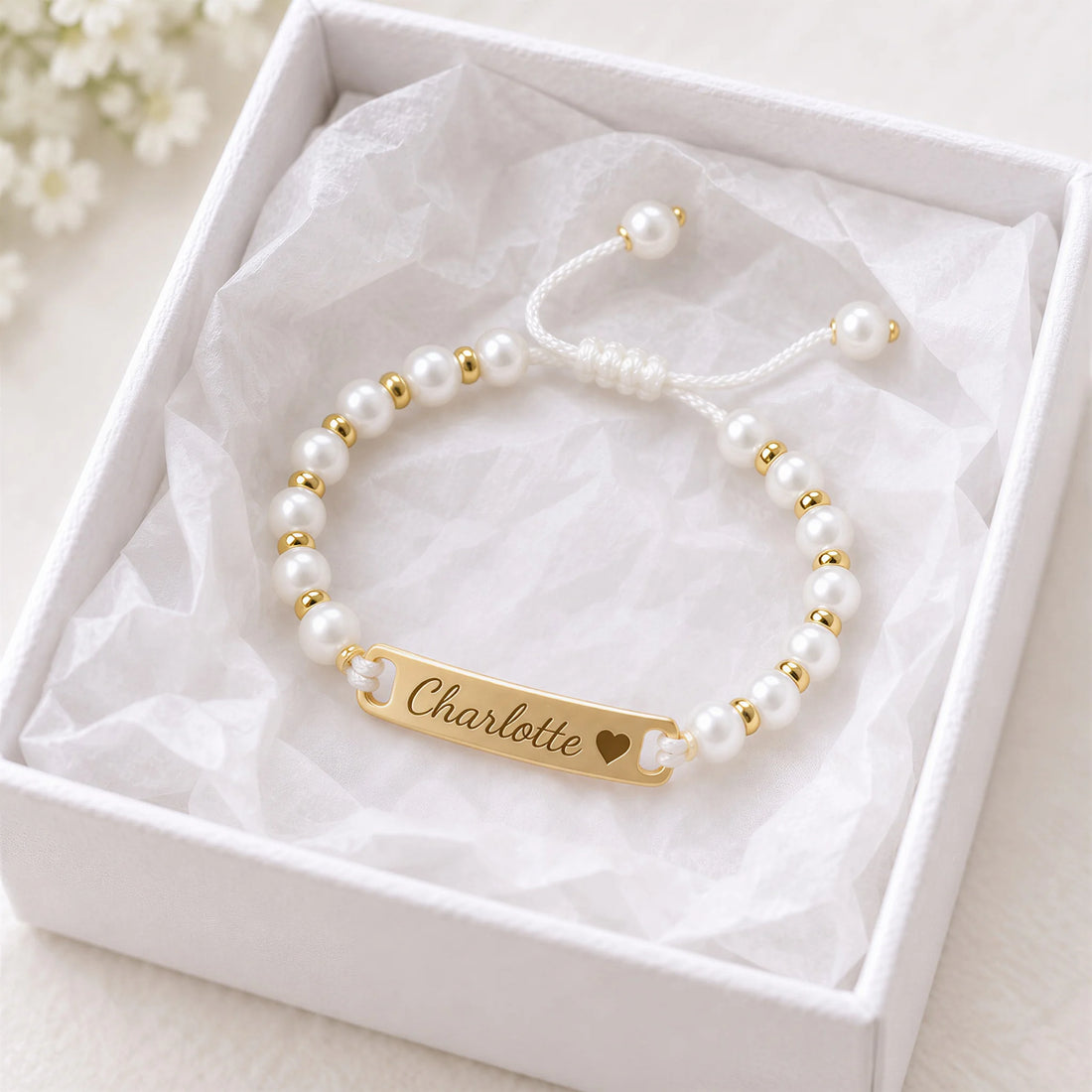 Baby Pearl Name Bracelet