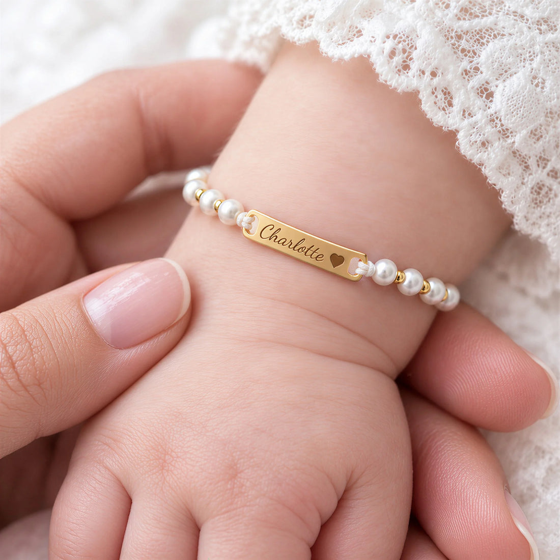 Baby Pearl Name Bracelet