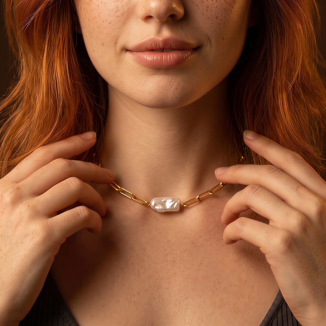 Baroque Pearl Chain Necklace