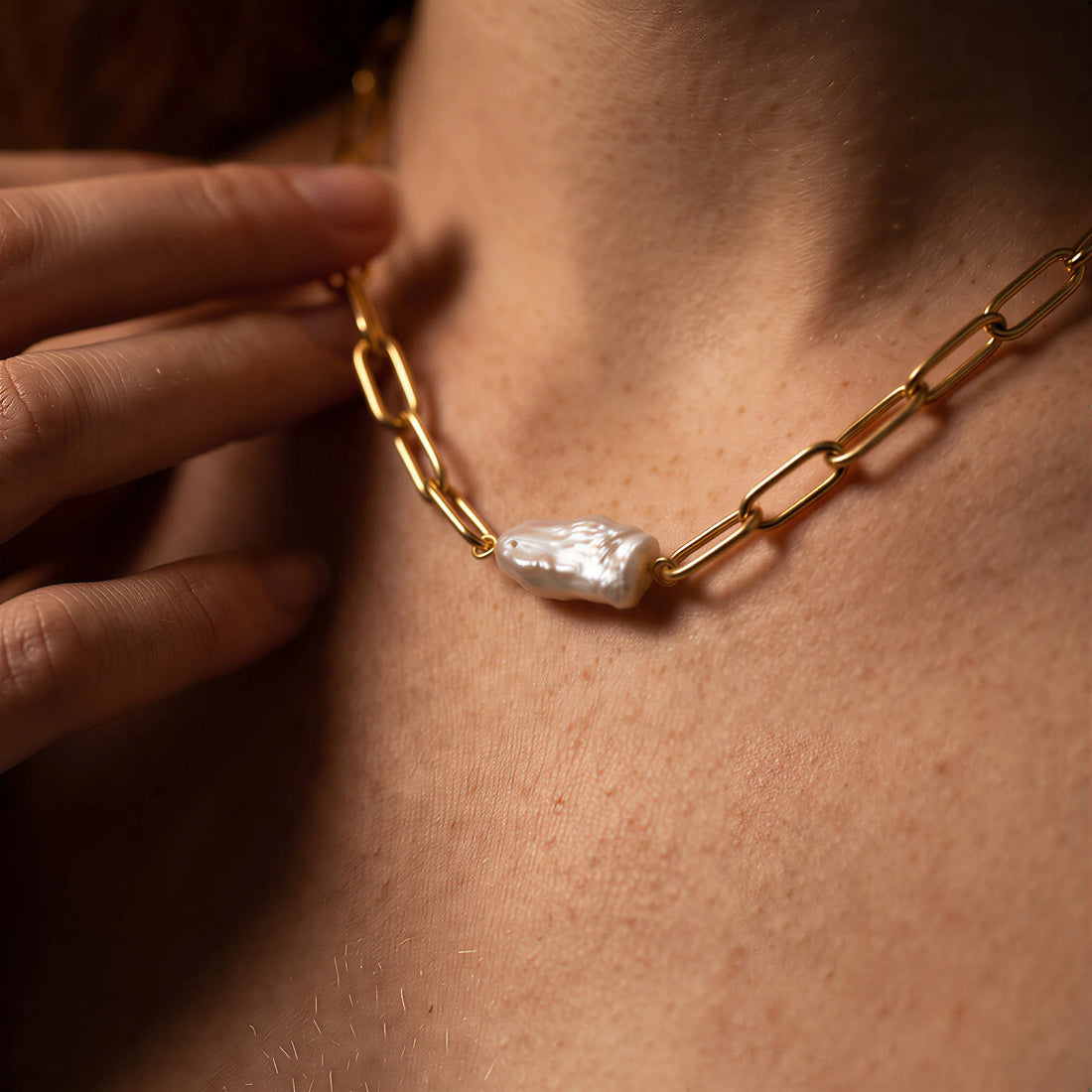 Baroque Pearl Chain Necklace