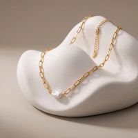 Baroque Pearl Chain Necklace
