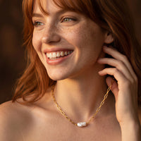Baroque Pearl Chain Necklace