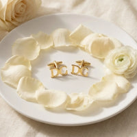 Block Initial Cufflinks - Gold