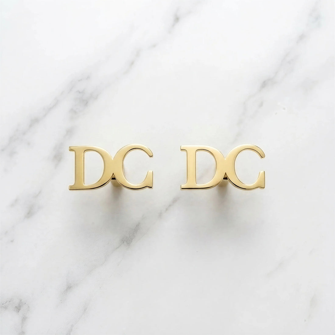 Block Initial Cufflinks - Gold