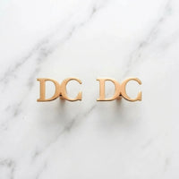 Block Initial Cufflinks - Rose Gold