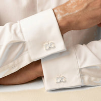 Block Initial Cufflinks - Silver