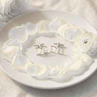 Block Initial Cufflinks - Silver