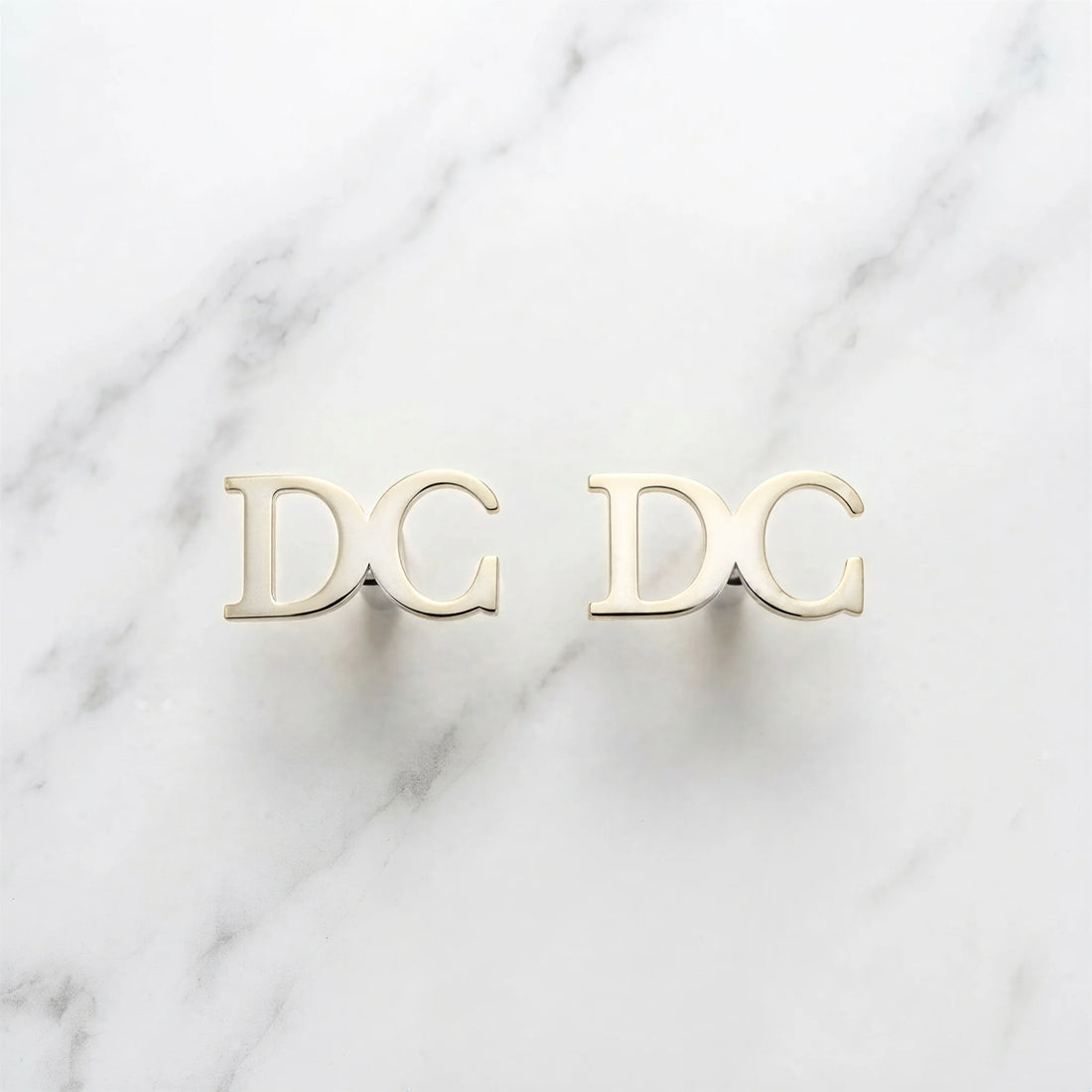 Block Initial Cufflinks - Silver