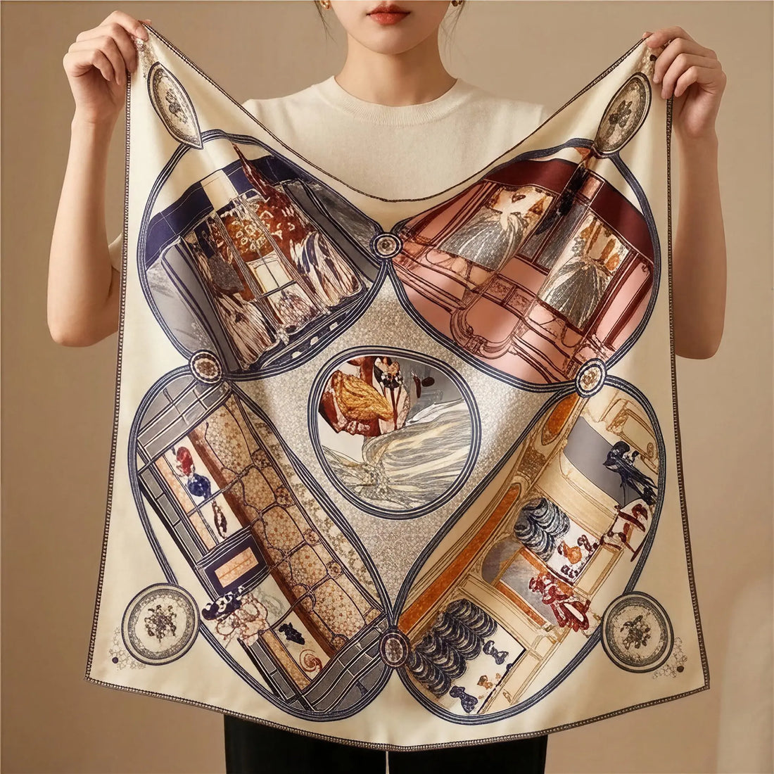 Boutique Print Silk Scarf
