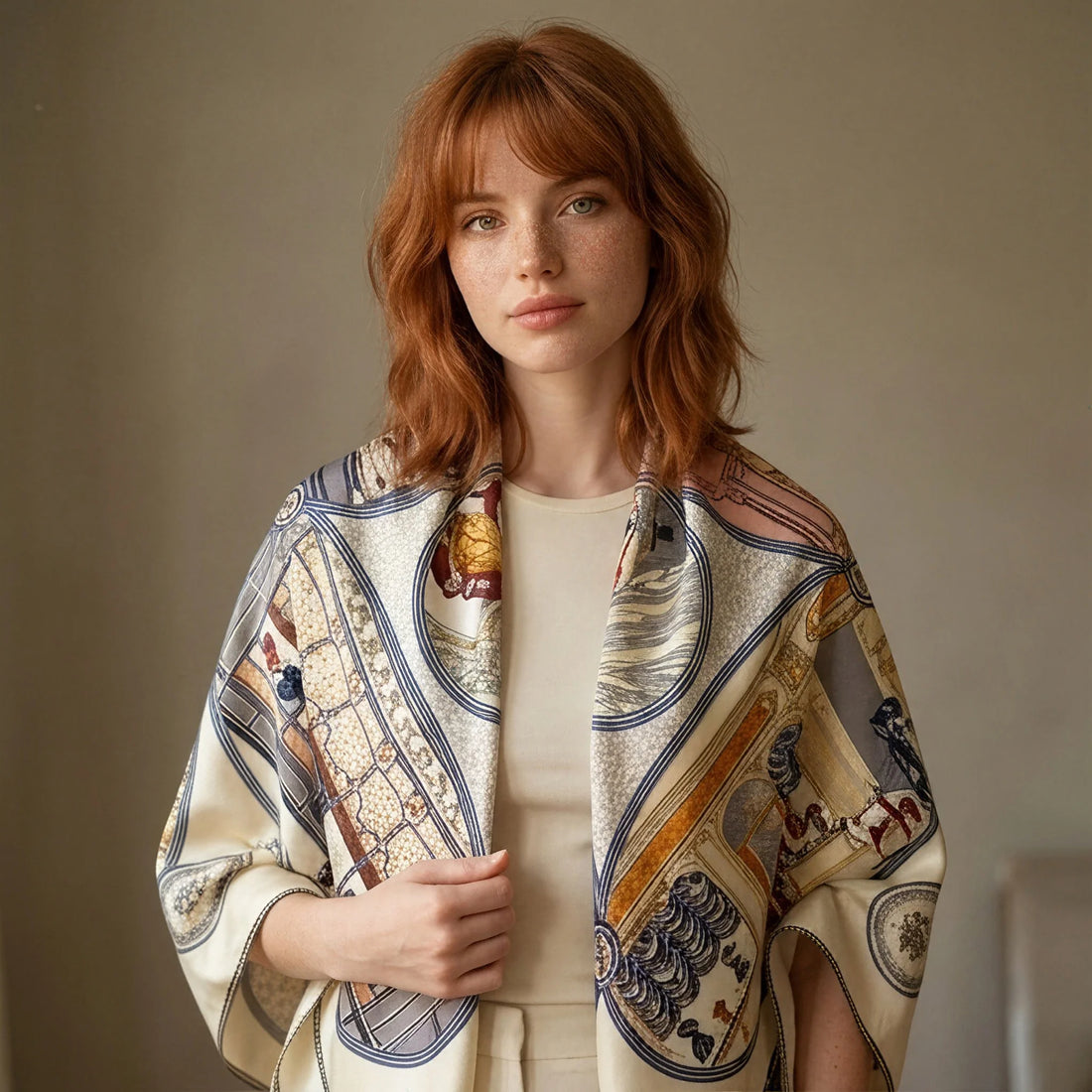 Boutique Print Silk Scarf