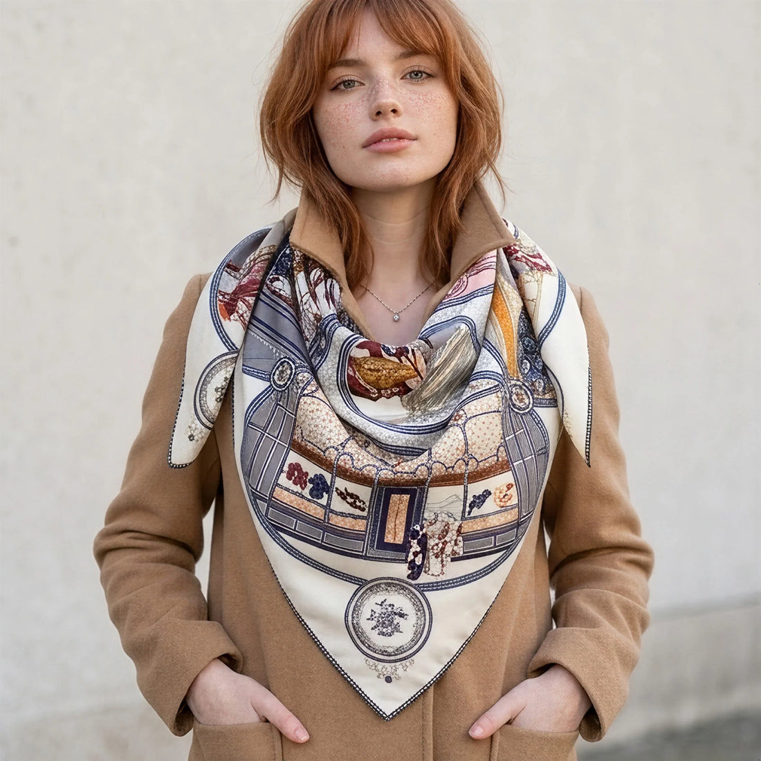 Boutique Print Silk Scarf