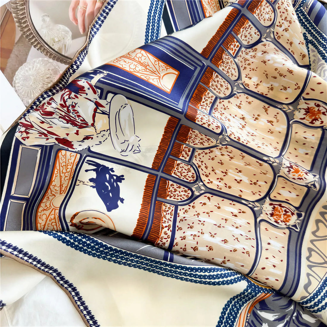 Boutique Print Silk Scarf