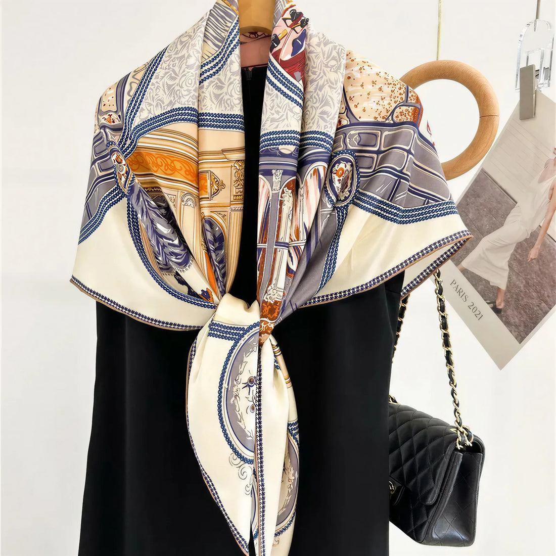 Boutique Print Silk Scarf