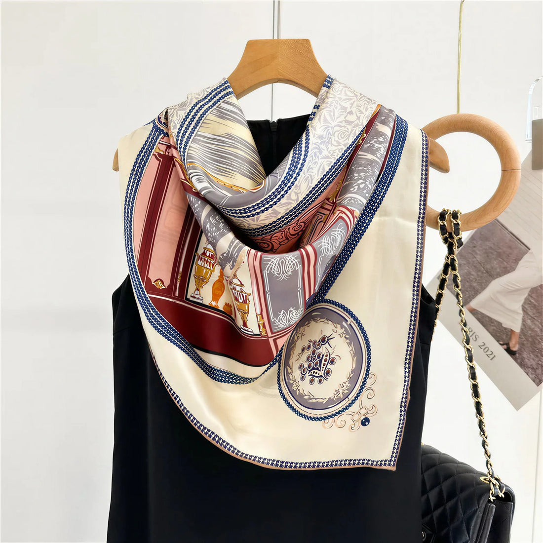 Boutique Print Silk Scarf