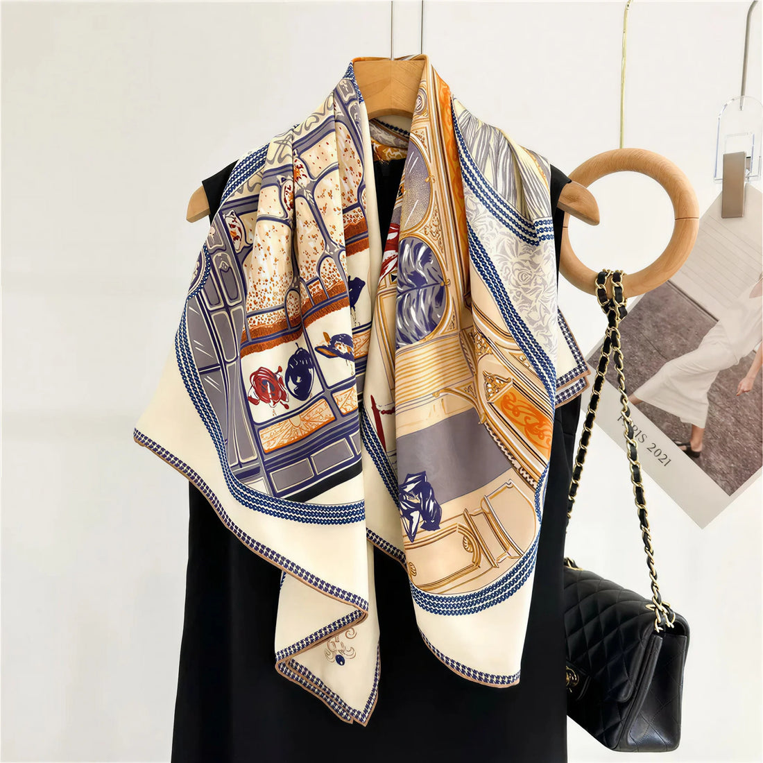 Boutique Print Silk Scarf