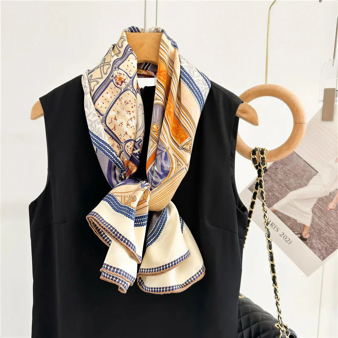 Boutique Print Silk Scarf