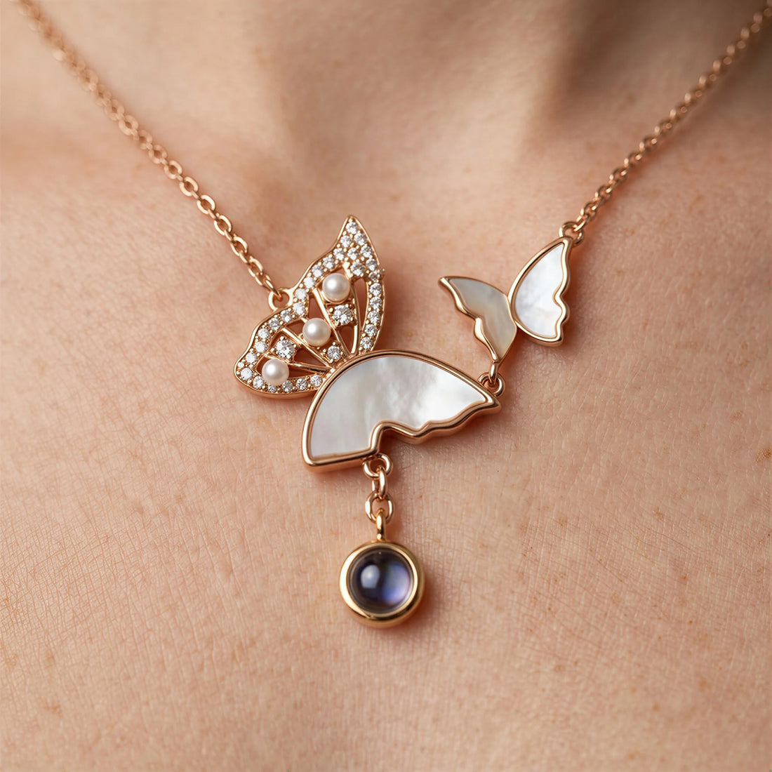 Butterfly Photo Necklace