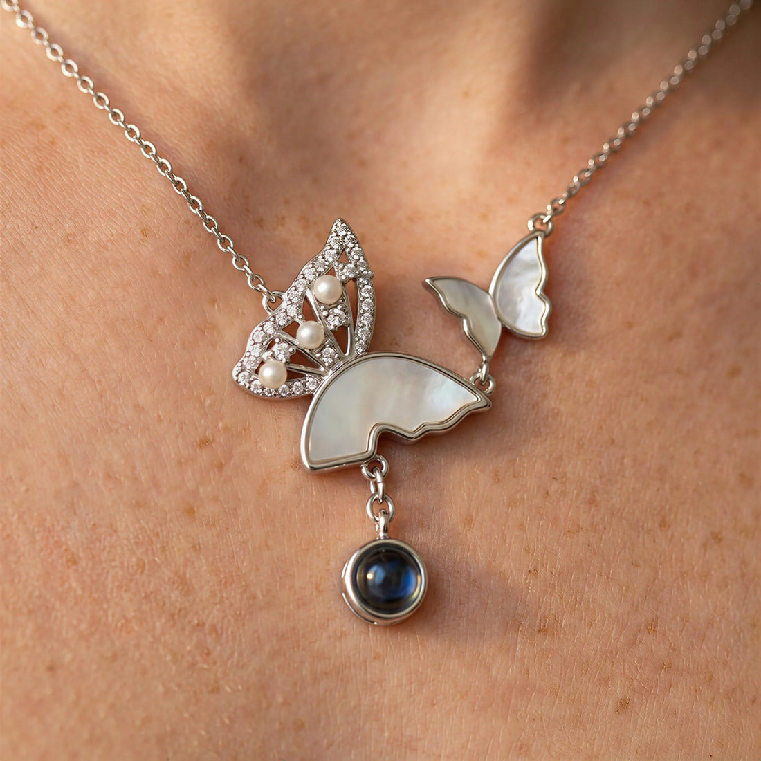 Butterfly Photo Necklace