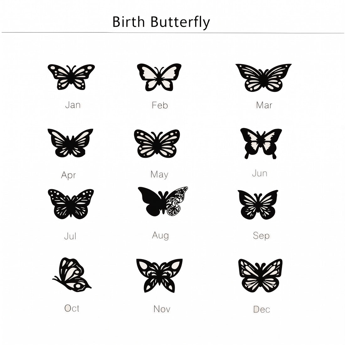 Dainty Birth Butterfly Name Necklace