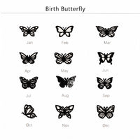 Dainty Birth Butterfly Name Necklace