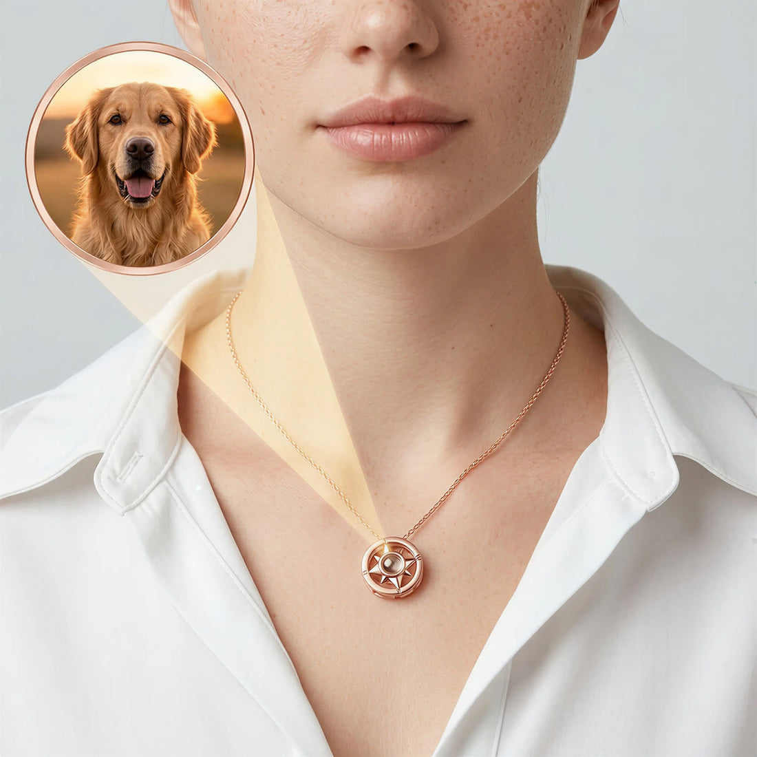 Compass Photo Necklace