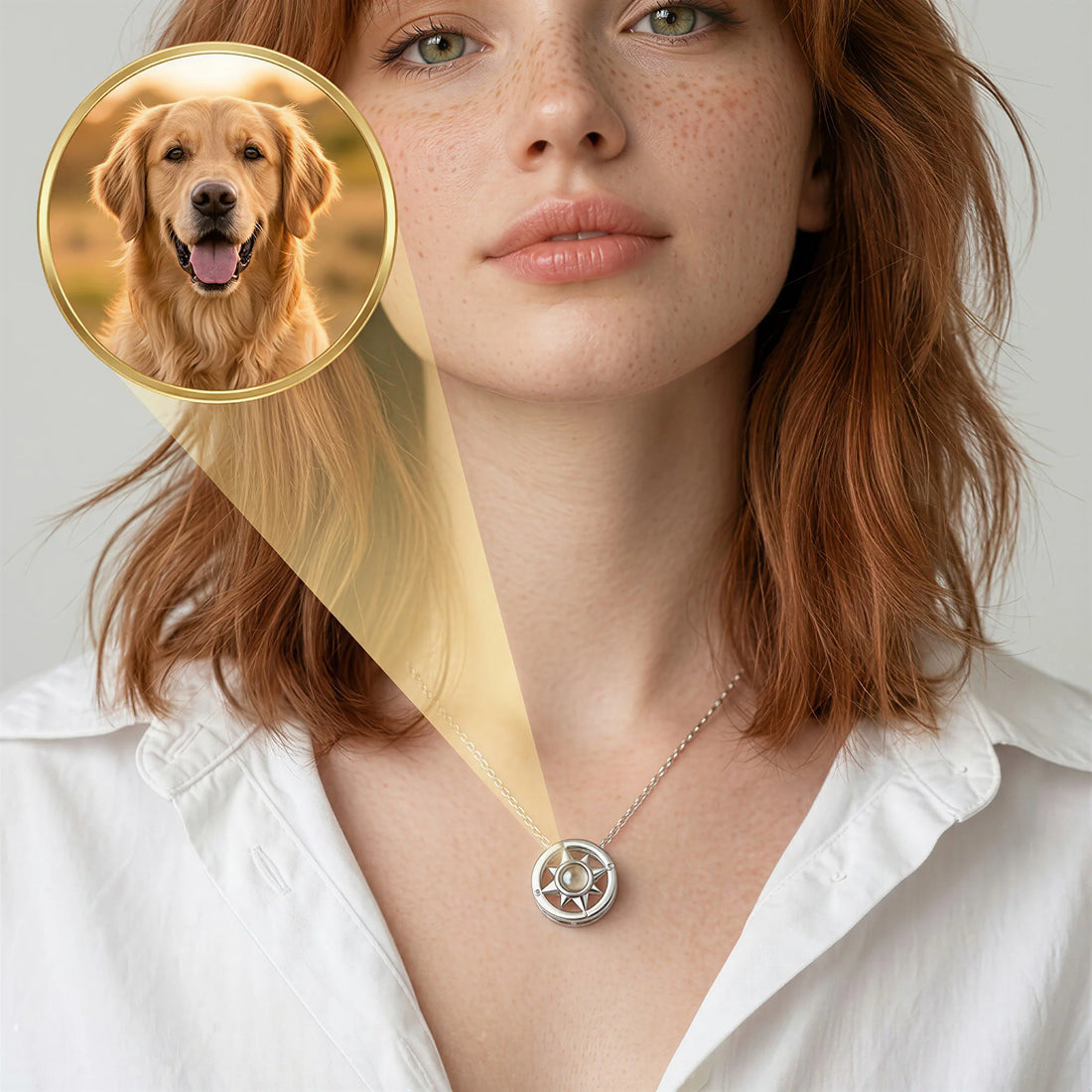 Compass Photo Necklace