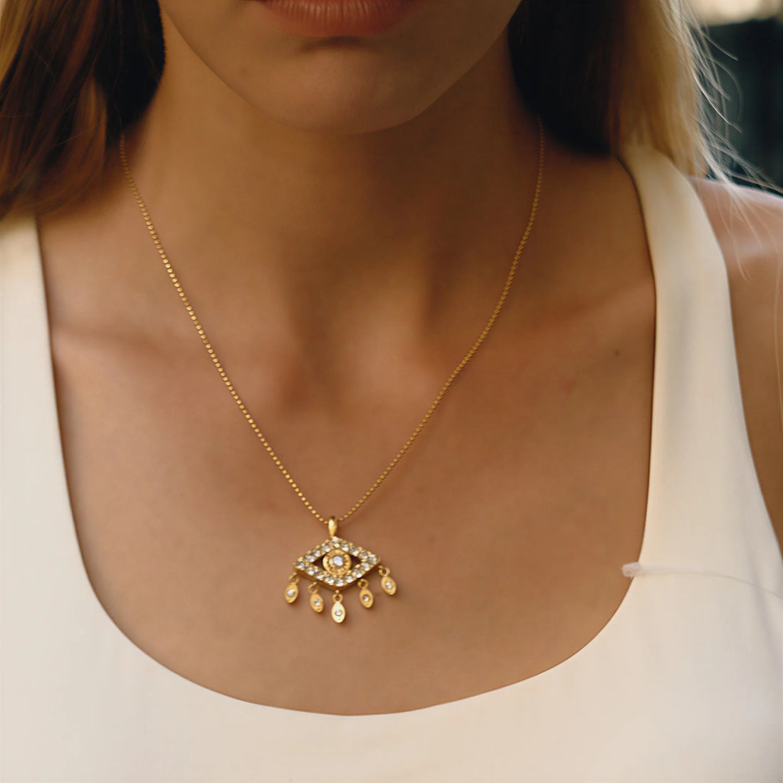 Crystal Evil Eye Necklace
