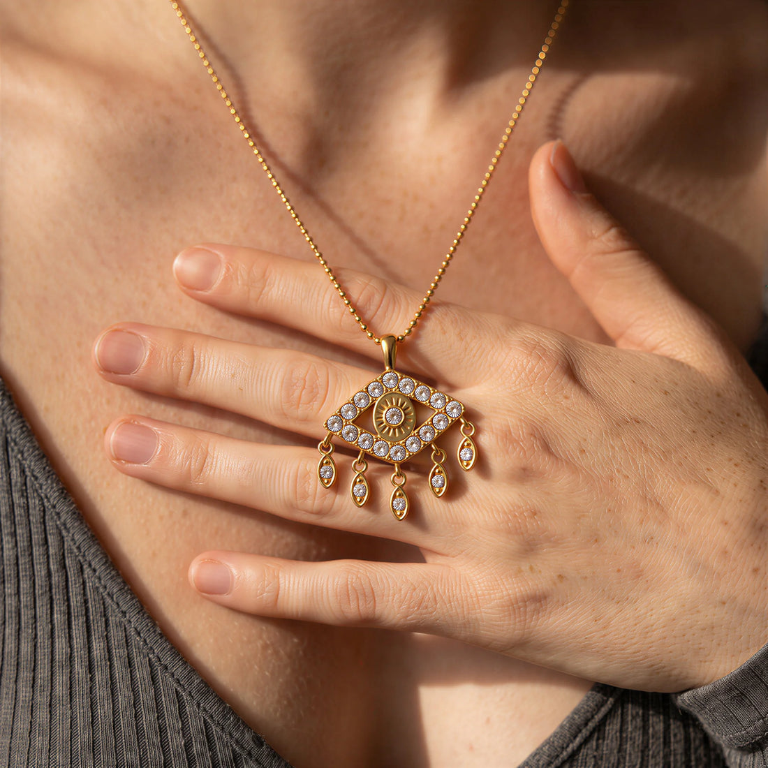 Crystal Evil Eye Necklace