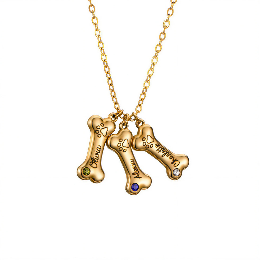 Dog Bone Name Necklace