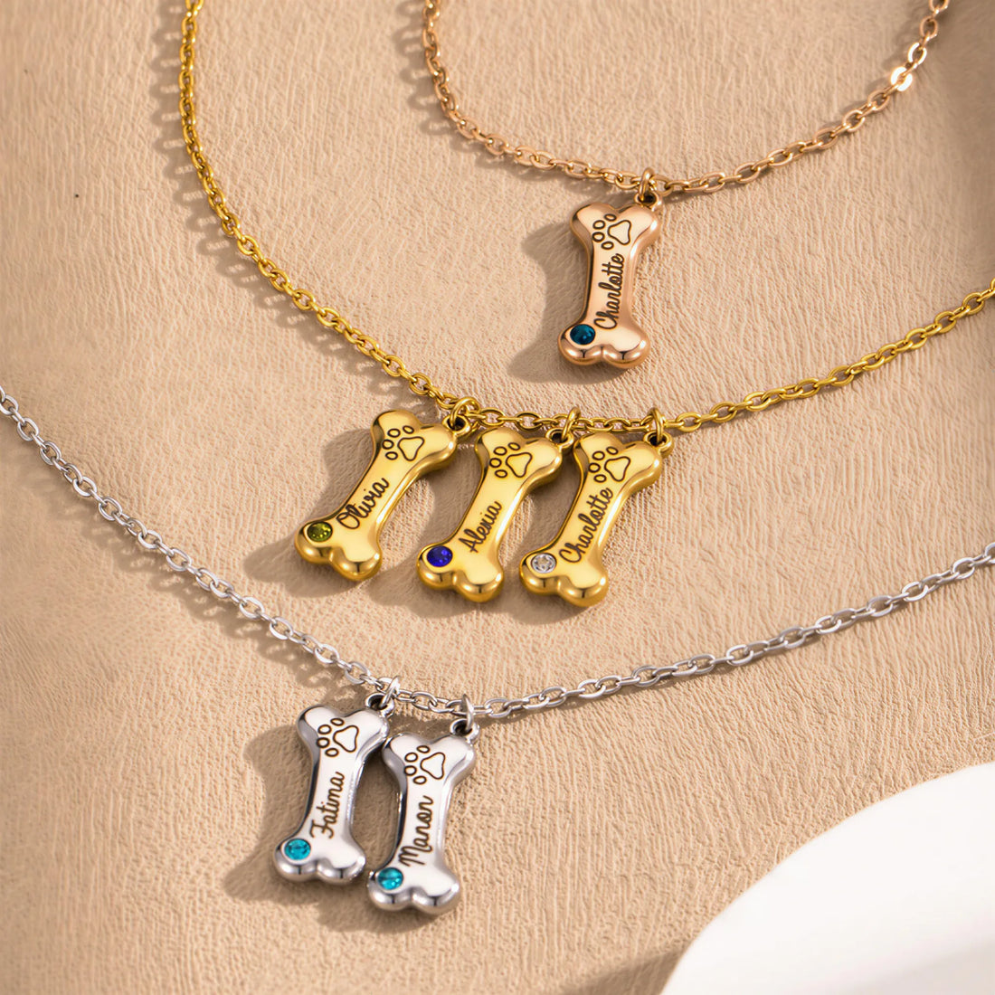 Dog Bone Name Necklace