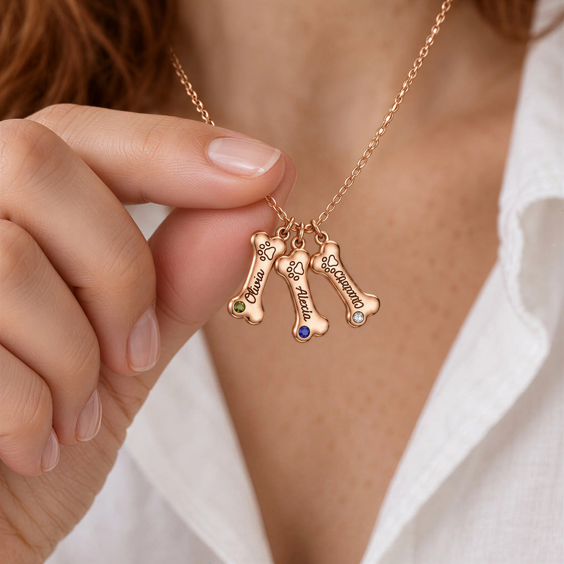 Dog Bone Name Necklace