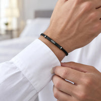 Engraved Leather ID Bracelet